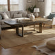 Moor Dining Table | 2 Leaves | Knotty Veneer Top | Dark Oak Brown 39-71"