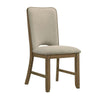 Rell Dining Side Chair Set of 2 | Cutout Back | Beige Cushions | Antique Brown