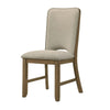 Rell Dining Side Chair Set of 2 | Cutout Back | Beige Cushions | Antique Brown