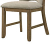 Rell Dining Side Chair Set of 2 | Cutout Back | Beige Cushions | Antique Brown