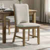 Rell Dining Side Chair Set of 2 | Cutout Back | Beige Cushions | Antique Brown