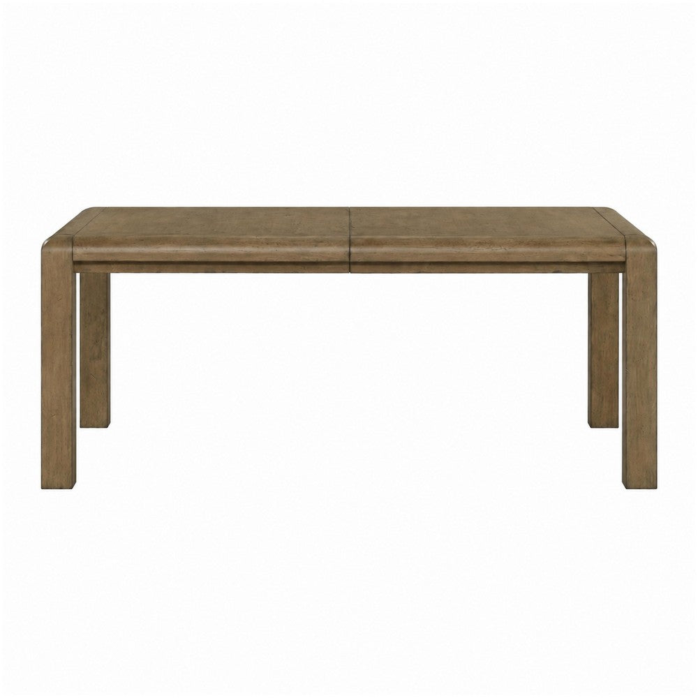 Rell Dining Table w Leaf | Knotty Oak Veneer Top | Antique Brown 64-82"
