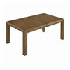 Rell Dining Table w Leaf | Knotty Oak Veneer Top | Antique Brown 64-82"