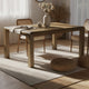 Rell Dining Table w Leaf | Knotty Oak Veneer Top | Antique Brown 64-82"