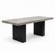 Mali Dining Bench | Cushioned Seat  | Dove Gray Fabric | Dark Brown 40"