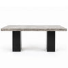 Mali Dining Bench | Cushioned Seat  | Dove Gray Fabric | Dark Brown 40"