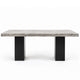Mali Dining Bench | Cushioned Seat  | Dove Gray Fabric | Dark Brown 40"