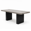 Mali Dining Bench | Cushioned Seat  | Dove Gray Fabric | Dark Brown 40"