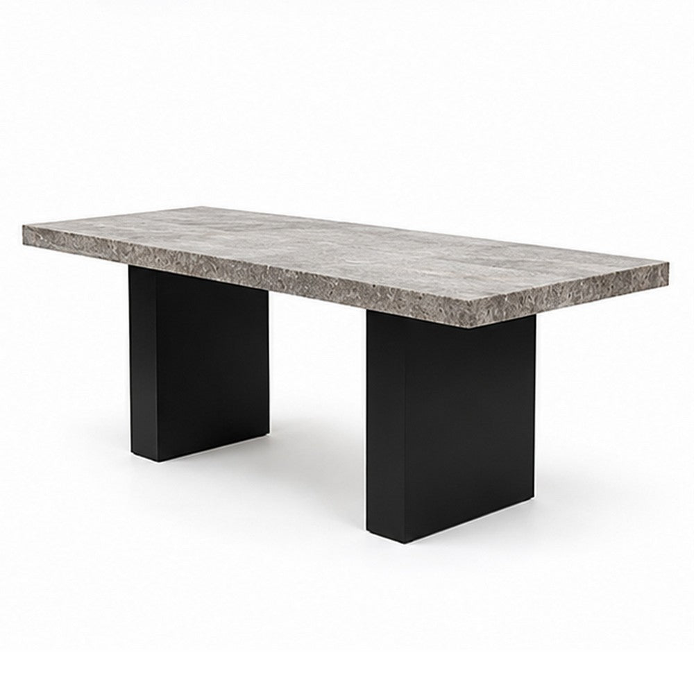 Mali Dining Bench | Cushioned Seat  | Dove Gray Fabric | Dark Brown 40"
