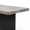 Mali Dining Bench | Cushioned Seat  | Dove Gray Fabric | Dark Brown 40"