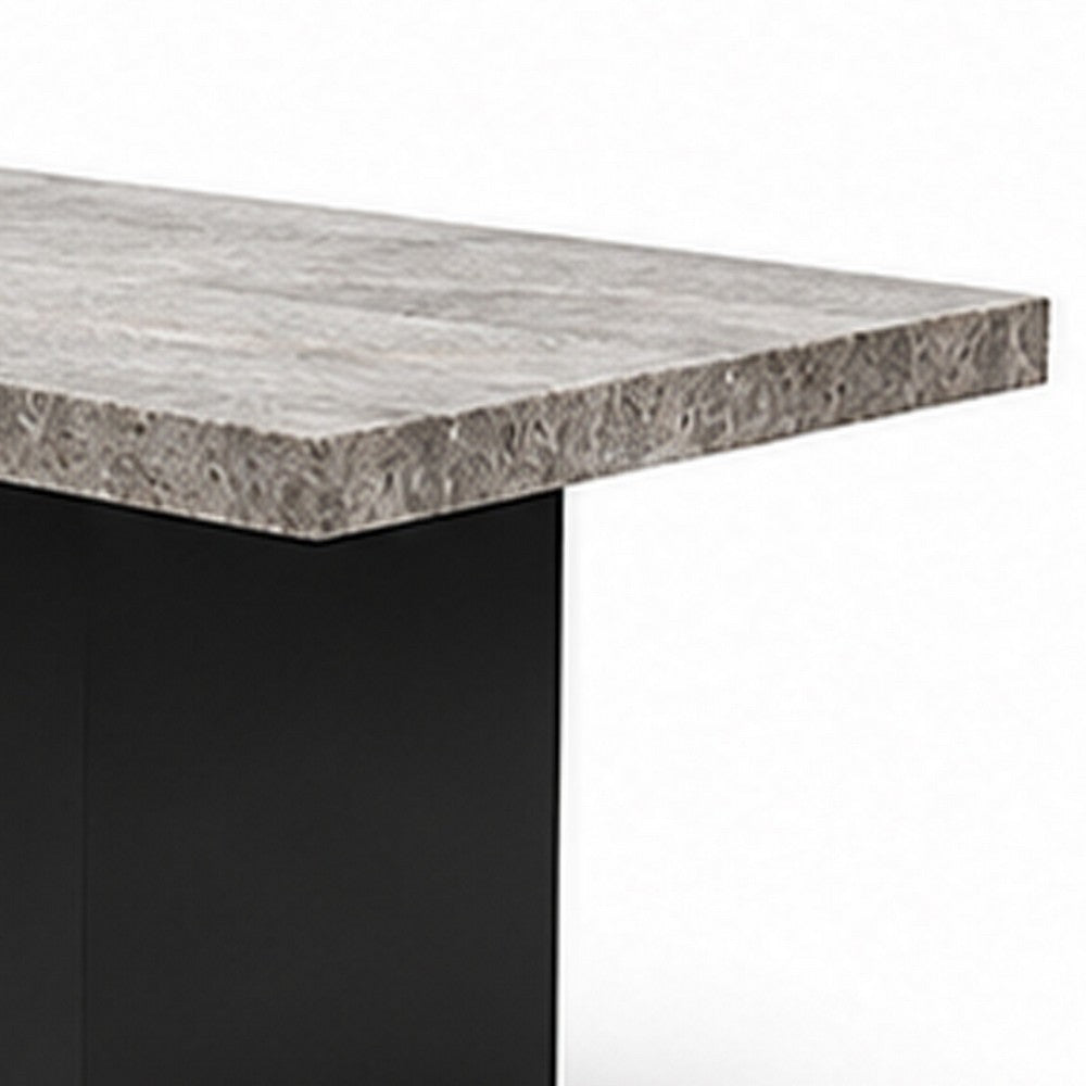 Mali Dining Bench | Cushioned Seat  | Dove Gray Fabric | Dark Brown 40"