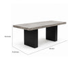 Mali Dining Bench | Cushioned Seat  | Dove Gray Fabric | Dark Brown 40"