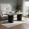 Mali Dining Bench | Cushioned Seat  | Dove Gray Fabric | Dark Brown 40"