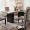 Mali Dining Bench | Cushioned Seat  | Dove Gray Fabric | Dark Brown 40"