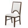 Mali Dining Side Chair Set of 2 | Cutout Back  | Dove Gray Fabric | Dark Brown