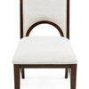 Mali Dining Side Chair Set of 2 | Cutout Back  | Dove Gray Fabric | Dark Brown