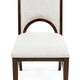 Mali Dining Side Chair Set of 2 | Cutout Back  | Dove Gray Fabric | Dark Brown