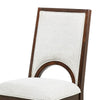 Mali Dining Side Chair Set of 2 | Cutout Back  | Dove Gray Fabric | Dark Brown