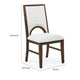 Mali Dining Side Chair Set of 2 | Cutout Back  | Dove Gray Fabric | Dark Brown
