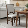 Mali Dining Side Chair Set of 2 | Cutout Back  | Dove Gray Fabric | Dark Brown