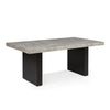 Seba Dining Table | Cement 3D Paper Veneer Top | Panel Legs | Black 72"