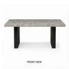 Seba Dining Table | Cement 3D Paper Veneer Top | Panel Legs | Black 72"