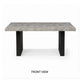 Seba Dining Table | Cement 3D Paper Veneer Top | Panel Legs | Black 72"