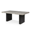 Seba Dining Table | Cement 3D Paper Veneer Top | Panel Legs | Black 72"
