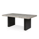 Seba Dining Table | Cement 3D Paper Veneer Top | Panel Legs | Black 72"