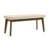 Stan Dining Bench | Noble Platinum Beige Seat | Smoke Walnut Brown 45"