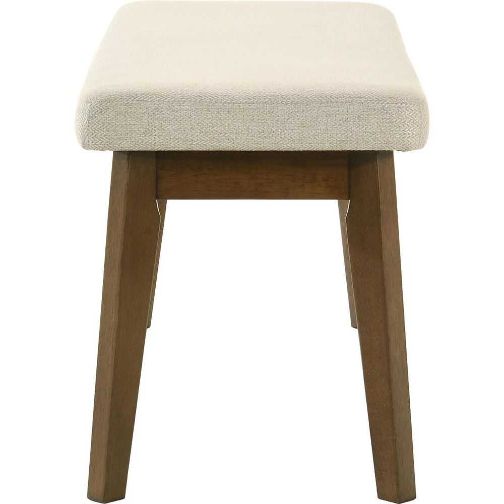 Stan Dining Bench | Noble Platinum Beige Seat | Smoke Walnut Brown 45"