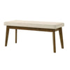 Stan Dining Bench | Noble Platinum Beige Seat | Smoke Walnut Brown 45"