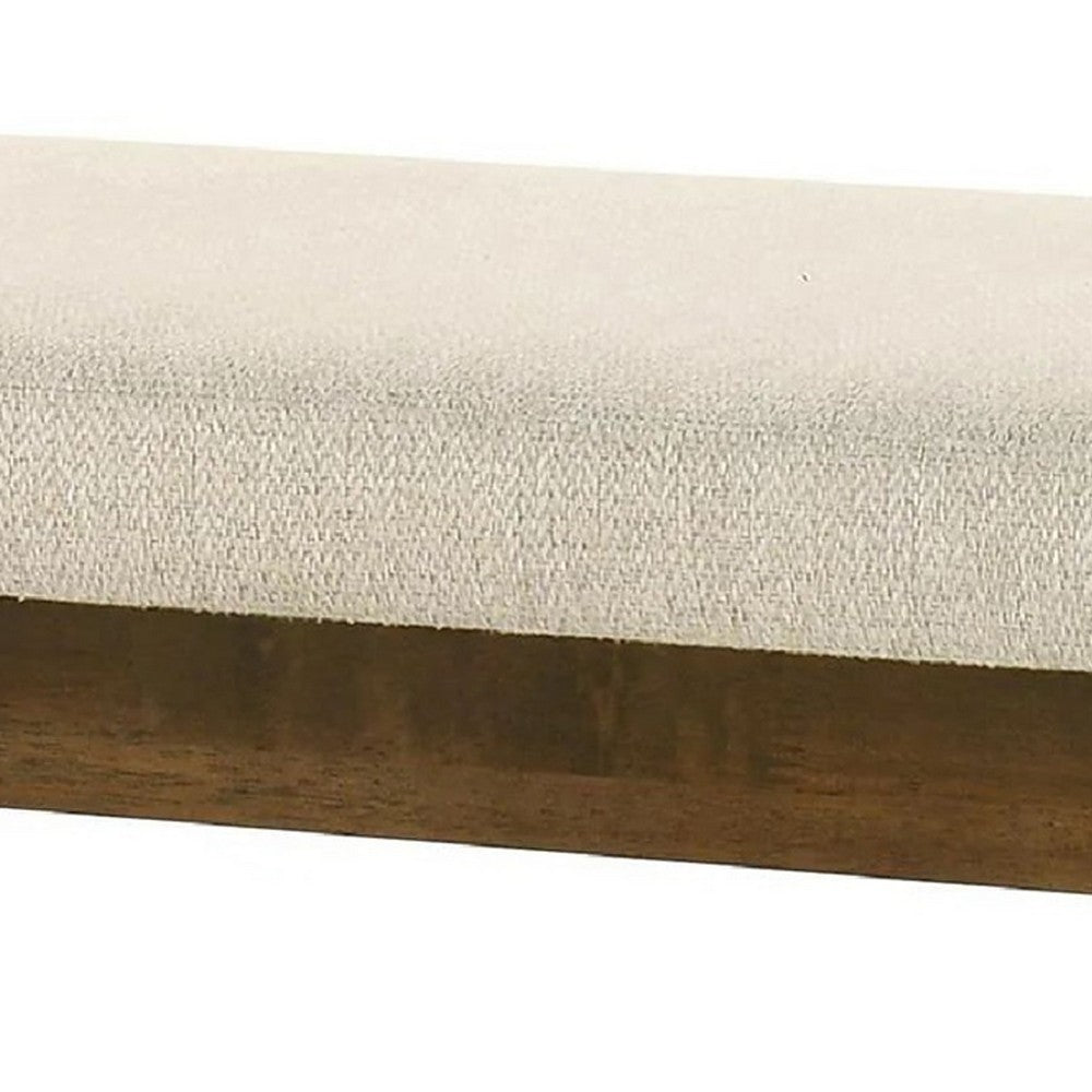Stan Dining Bench | Noble Platinum Beige Seat | Smoke Walnut Brown 45"