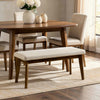 Stan Dining Bench | Noble Platinum Beige Seat | Smoke Walnut Brown 45"