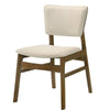 Stan Dining Chair Set of 2 | Noble Platinum Beige Fabric | Walnut Brown