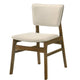 Stan Dining Chair Set of 2 | Noble Platinum Beige Fabric | Walnut Brown