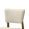 Stan Dining Chair Set of 2 | Noble Platinum Beige Fabric | Walnut Brown
