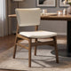 Stan Dining Chair Set of 2 | Noble Platinum Beige Fabric | Walnut Brown