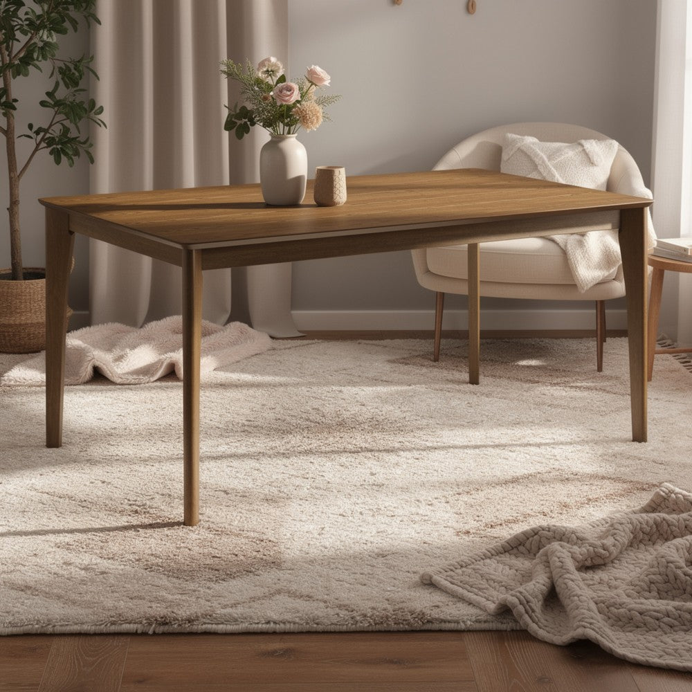 Stan Rectangular Dining Table | Flared Legs | Smoke Walnut Brown 63"
