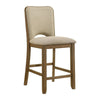 Rell Counter Stool Chair Set of 2 | Cutout Back | Beige | Antique Brown