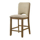 Rell Counter Stool Chair Set of 2 | Cutout Back | Beige | Antique Brown