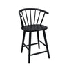 Anna Counter Stool Chair Set of 2 | Curved Spindle Back | Footrests | Black