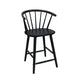 Anna Counter Stool Chair Set of 2 | Curved Spindle Back | Footrests | Black
