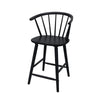 Anna Counter Stool Chair Set of 2 | Curved Spindle Back | Footrests | Black
