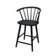 Anna Counter Stool Chair Set of 2 | Curved Spindle Back | Footrests | Black