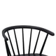 Anna Counter Stool Chair Set of 2 | Curved Spindle Back | Footrests | Black