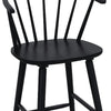 Anna Counter Stool Chair Set of 2 | Curved Spindle Back | Footrests | Black