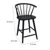 Anna Counter Stool Chair Set of 2 | Curved Spindle Back | Footrests | Black
