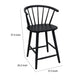 Anna Counter Stool Chair Set of 2 | Curved Spindle Back | Footrests | Black