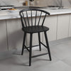 Anna Counter Stool Chair Set of 2 | Curved Spindle Back | Footrests | Black